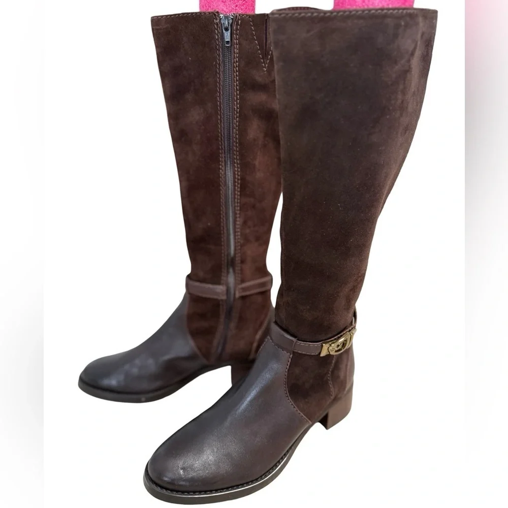 Etienne Aigner Brown Knee-High suede and leather Women's Boots size 6 New